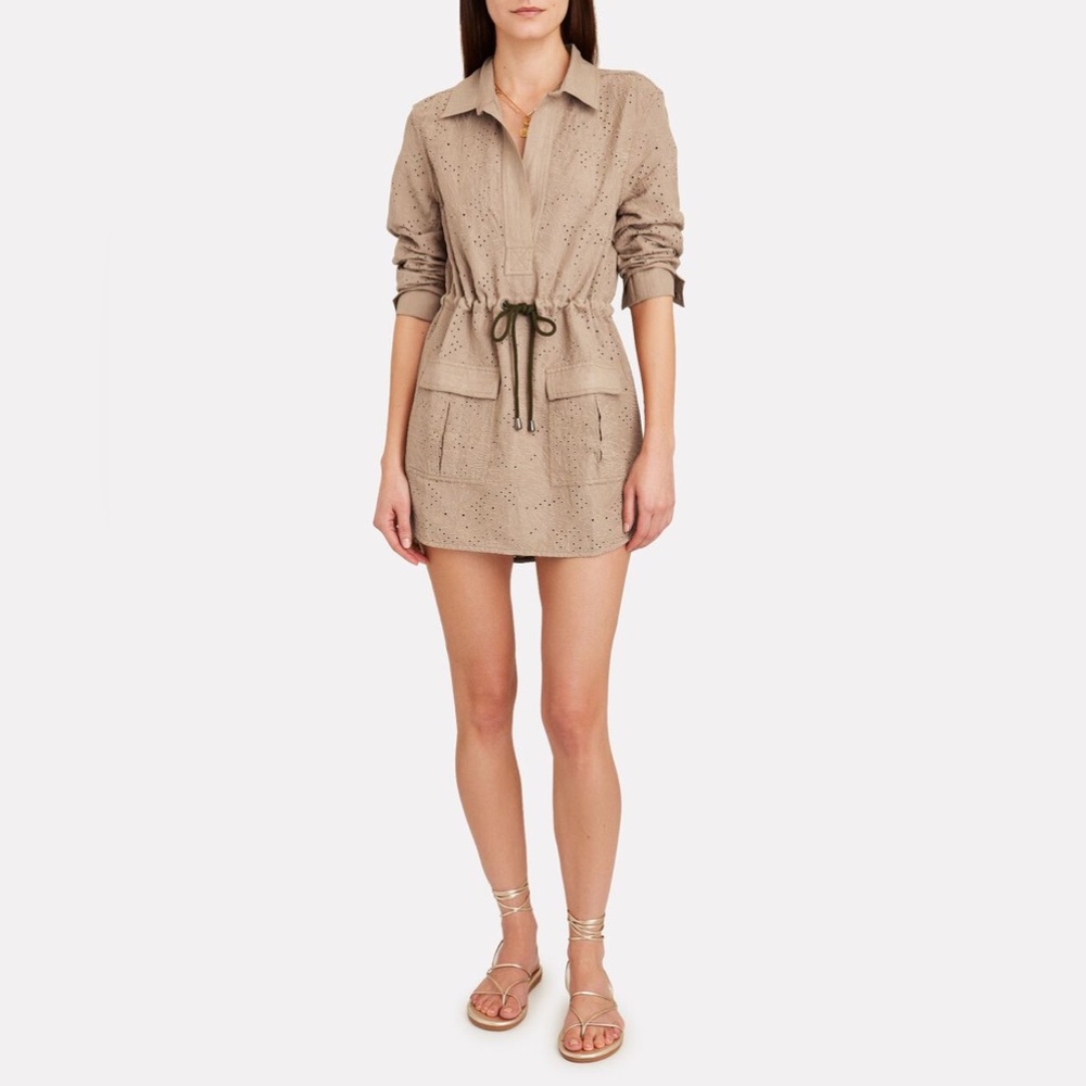 SOLID & STRIPED Beige Eyelet Shirt Dress